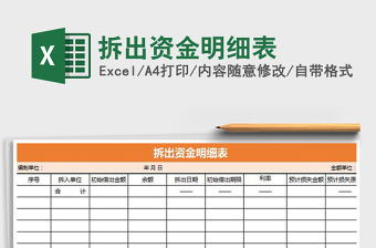2021年拆出資金明細表免費下載