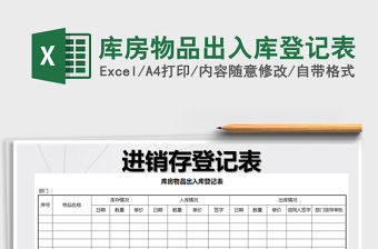2022年庫房物品出入庫登記表