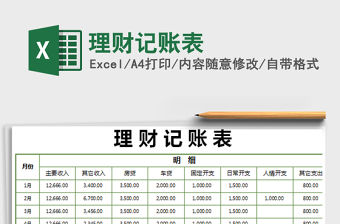 2021年理財(cái)記賬表