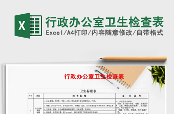 2021年行政辦公室衛(wèi)生檢查表
