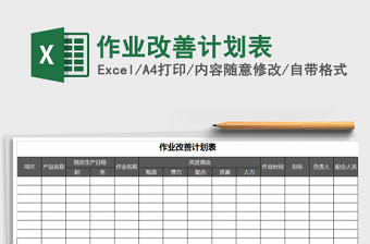 2021年作業(yè)改善計劃表免費下載