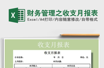 2021年財務(wù)管理之收支月報表免費(fèi)下載