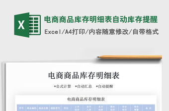 2021年電商商品庫存明細(xì)表自動庫存提醒