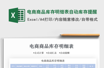 2021年電商商品庫存明細(xì)表自動(dòng)庫存提醒