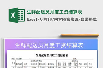 2021年生鮮配送員月度工資結(jié)算表