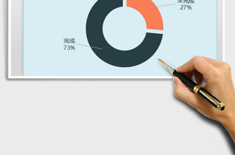2022年扁平化完成比例圓環圖 圖表模板免費下載