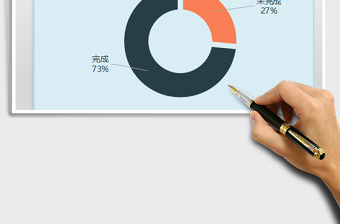 2022年扁平化完成比例圆环图 图表模板免费下载