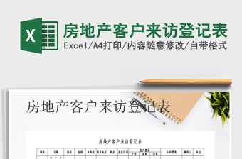 2021年房地產(chǎn)客戶來(lái)訪登記表