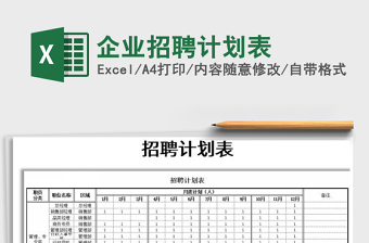 2021年企業(yè)招聘計劃表