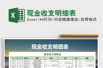 2021年現(xiàn)金收支明細(xì)表