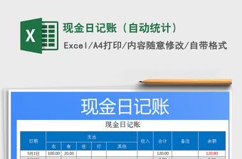2021年現(xiàn)金日記賬（自動(dòng)統(tǒng)計(jì)）