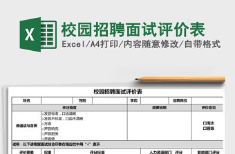 2021年校園招聘面試評(píng)價(jià)表