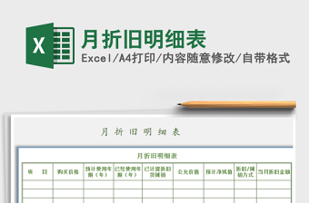 2022年月折舊明細表免費下載