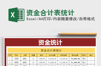 2021年資金合計(jì)表統(tǒng)計(jì)