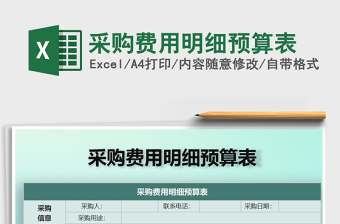 2021年采購費用明細預算表