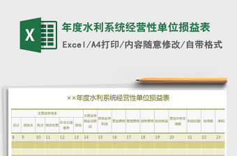 2021年年度水利系統(tǒng)經(jīng)營性單位損益表免費下載