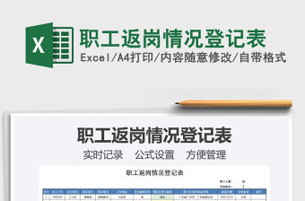 2021年職工返崗情況登記表