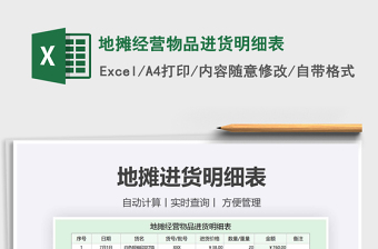 2021年地?cái)偨?jīng)營(yíng)物品進(jìn)貨明細(xì)表