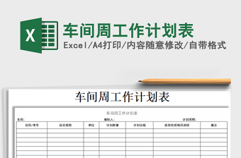 2021年車間周工作計劃表