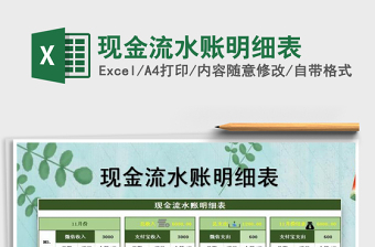 2021年現(xiàn)金流水賬明細表
