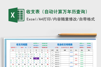 2022年收支表（自動(dòng)計(jì)算萬(wàn)年歷查詢）