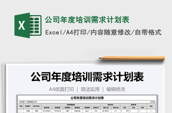 2021年公司年度培訓(xùn)需求計劃表