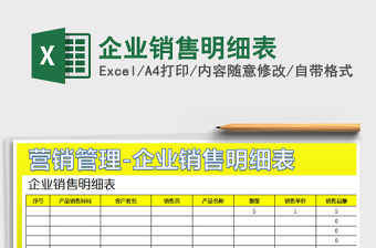 2022年企業銷售明細表