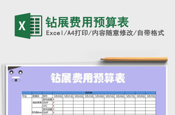 2022年鉆展費用預算表免費下載