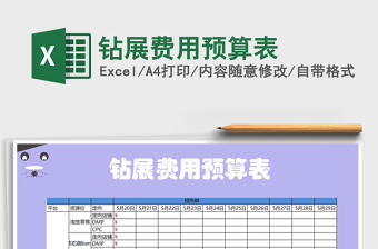 2022年鉆展費用預(yù)算表免費下載