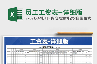 2022年員工工資表-詳細(xì)版免費下載