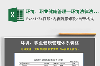 2022年環(huán)境、職業(yè)健康管理—環(huán)境法律法規(guī)清單免費下載