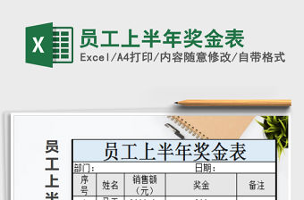 2022年員工上半年獎金表