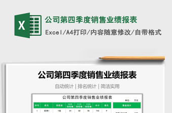 2021年公司第四季度銷售業績報表