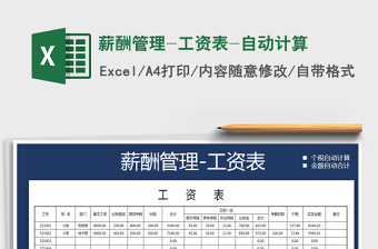 2021年薪酬管理-工資表-自動計算