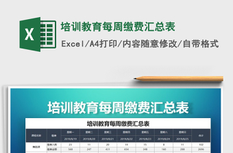 2022年培訓(xùn)教育每周繳費(fèi)匯總表
