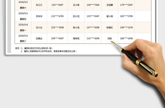 2021年五一勞動節值班表