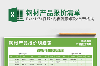 2021年鋼材產(chǎn)品報價清單