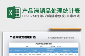 2021年產(chǎn)品滯銷品處理統(tǒng)計(jì)表