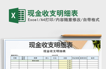 2022年現(xiàn)金收支明細(xì)表免費(fèi)下載
