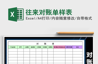 2021年往來(lái)對(duì)賬單樣表