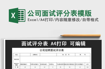 2021年公司面試評分表模版