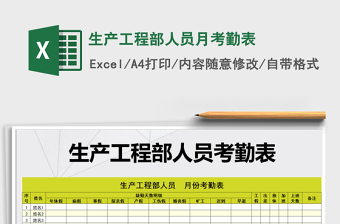 2021年生產(chǎn)工程部人員月考勤表