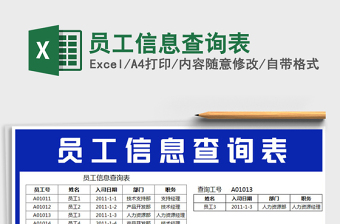 2022年員工信息查詢表