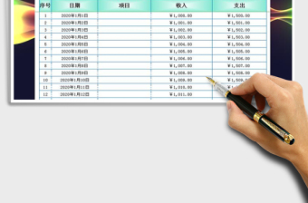 2021年现金出纳收支表