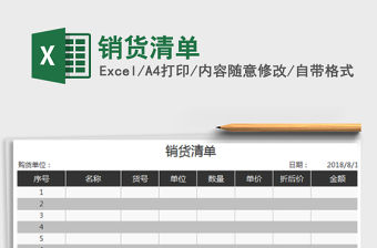 2022年銷貨清單免費下載
