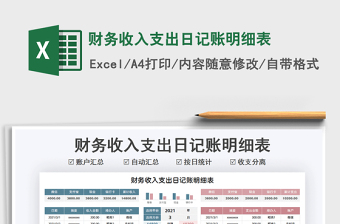 2021年財務(wù)收入支出日記賬明細表