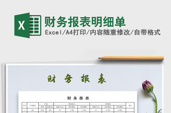 2022年財務報表明細單免費下載