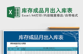2021年庫(kù)存成品月出入庫(kù)表免費(fèi)下載