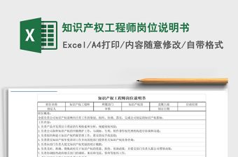 2021年知識產權工程師崗位說明書