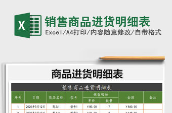 2021年銷售商品進貨明細表